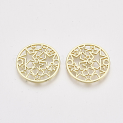 合金リンクコネクター  スターとフラットラウンド  ライトゴールド  20.5x1mm  穴：1.5mm&nbsp;PALLOY-T067-82LG