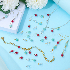 24Pcs Natural Gemstone Birthstone Pendants&nbsp;PALLOY-SW00119