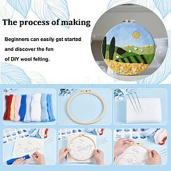 Mountain Scenery Hanging Painting Needle Felting Kit for Beginners&nbsp;DIY-WH0568-20