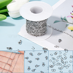 10M 304 Stainless Steel Textured Cable Chains&nbsp;FIND-SC0012-51P