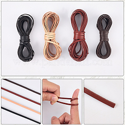 DIYクラフト用牛革コード5m  フラット  サドルブラウン  3x1mm  約5.47ヤード（5m）/セット&nbsp;WL-GF0001-25A-04