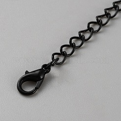 鉄アジャスターチェーン  亜鉛合金のカニカン付きエンドチェーン  ブラック  152mm&nbsp;FIND-SZC0018-03D
