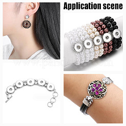 20Pcs Alloy Rhinestone Snap Button&nbsp;BUTT-GO0001-03A