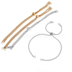 4Pcs 2 Colors 2.5MM 304 Stainless Steel Curb Chain Slider Bracelet Making&nbsp;AJEW-TADJ00007