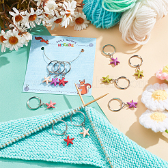 10Pcs Starfish Synthetic Turquoise Pendant Stitch Markers&nbsp;HJEW-NB00040