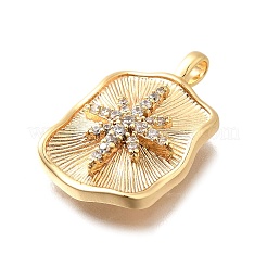 Brass Micro Pave Cubic Zirconia Pendants&nbsp;KK-M318-37G