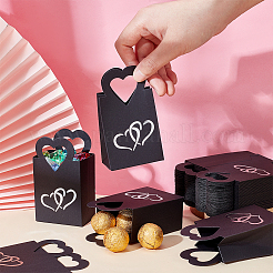 Silver Stamping Heart Packaging Handbag Holder&nbsp;KBAG-WH0045-05B
