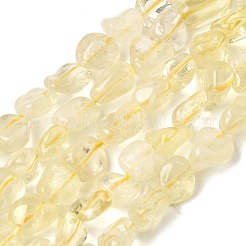 天然レモンクォーツ（加熱）ビーズ連売り  ナゲット  タンブルストーン  7~13x4.5~10x4.5~10mm  穴：1.2mm  約44~46個/連  15.08''~16.14''（38.3~41センチメートル）&nbsp;G-P497-01E-52