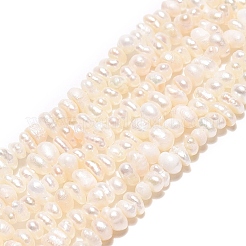 天然養殖淡水パール ビーズ 連  フラットラウンド  乳白色  2~6.5x2~6.5x1~4.5mm  穴：0.5mm  約182~190個/連  13.58~13.98インチ（34.5~35.5cm）&nbsp;PEAR-N015-03B-01