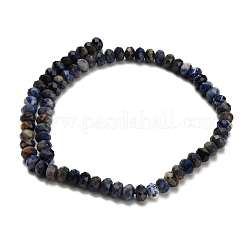 天然石ソーダライトビーズ連売り  多面カット  ロンデル  8x5.5mm  穴：1.2mm  約69個/連  15.16''（38.5センチメートル）&nbsp;G-Z111-A20