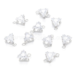 Brass Clear Cubic Zirconia Links&nbsp;ZIRC-G170-08