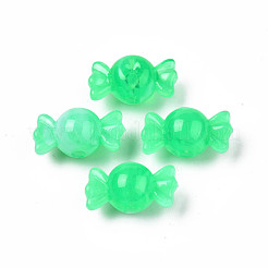 アクリルビーズ  天然石風  キャンディ  春の緑  9.5x18x10mm  穴：2.5mm  約830個/500g&nbsp;MACR-S375-004-A02