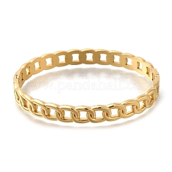 304 Stainless Steel Curb Chains Hinged Bangles&nbsp;STAS-M075-06G