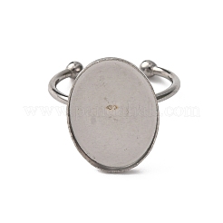 304 Stainless Steel Open Cuff Ring Components&nbsp;STAS-S134-01P-F02