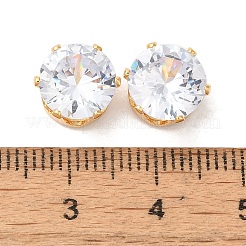 Brass Clear Cubic Zirconia Cabochons&nbsp;STAS-M294-30A
