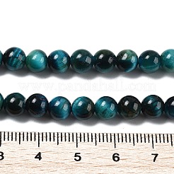天然石タイガーアイビーズ連売り  染め＆加熱  ラウンド  ディープスカイブルー  6mm  穴：1mm  約62~64個/連  14.69~15.24''（37.3~38.7センチメートル）&nbsp;X-G-B133-A02-6MM-07