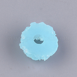 樹脂カボション  ABカラーメッキ  ドーナツ  模造食品  空色  17~18.5x7~8mm&nbsp;CRES-T010-48E