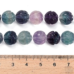 Natural Fluorite Carved Beads Strands&nbsp;G-L634-J04-B01