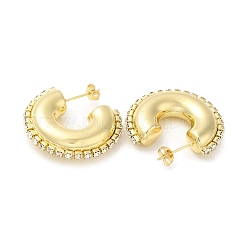 Rack Plating Brass Donut Stud Earrings&nbsp;EJEW-D073-06G