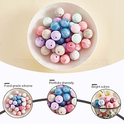 100Pcs 15mm Silicone Beads Multicolor Round Silicone Beads Kit Loose Bulk Silicone Beads for Keychain Making Necklace Bracelet Crafts&nbsp;JX325A