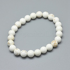 Natural Magnesite Bead Stretch Bracelets&nbsp;BJEW-K212-B-008