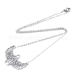 Non-Tarnish 201 Stainless Steel Pendant Necklaces&nbsp;NJEW-T009-JN055-1-40
