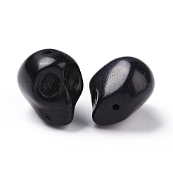 合成ターコイズビーズ  染め  スカル  ブラック  18x13x17mm  穴：1mm&nbsp;X-TURQ-G113-13x18mm-09