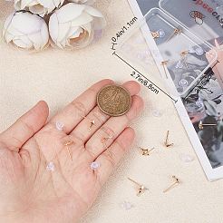 14Pcs Brass Star Stud Earring Findings&nbsp;KK-BBC0009-47