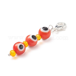 7 Chakra Handmade Lampwork Evil Eye Beaded Pendant Decorations&nbsp;HJEW-JM00792