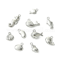 40Pcs 10 Style Ocean Theme 304 Stainless Steel Charms&nbsp;STAS-CJ0002-76
