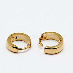 ファッション 304 ステンレススチール ハギー フープ イヤリング  ゴールドカラー  8.5x9x2.5mm  ピン：0.5mm&nbsp;EJEW-G120-25B