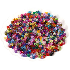 5600個28色透明アクリルビーズ  双円錐形  ミックスカラー  4x4mm  穴：1~1.2mm  200個/カラー&nbsp;TACR-PA0001-34A