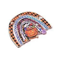 ハロウィンプリントアクリルパーツ  カボチャ  32.5x39.5x2mm  穴：2mm&nbsp;MACR-I041-02A