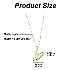 1Pc Initial Letter Brass Pendant Necklaces&nbsp;NJEW-YW0001-24Y
