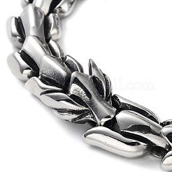 Non-Tarnish 304 Stainless Steel Viking Dragon Link Chain Bracelets for Men&nbsp;BJEW-D031-09P