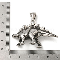 316サージカルステンレスペンダント  恐竜チャーム  アンティークシルバー  31x49.5x12.5mm  穴：4x8mm&nbsp;STAS-Z073-109AS