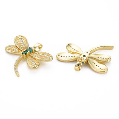 Brass Micro Pave Green Cubic Zirconia Pendants&nbsp;ZIRC-N039-198-NF