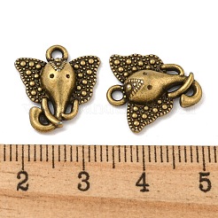 合金のチベット風チャーム  カドミウムフリー＆ニッケルフリー＆鉛フリー  象  アンティークブロンズ  16x15x4mm  穴：1mm&nbsp;LS-TIBEP-E102-AB-NF