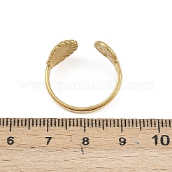 女性用304ステンレススチールオープンカフリング  ゴールドカラー  シェル形状  11.5mm  usサイズ9 3/4(19.5mm)&nbsp;LS-RJEW-A089-01C-G
