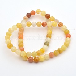 Natural Topaz Jade Round Beads Strands&nbsp;G-D663-6mm