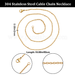 30Pcs Ion Plating(IP) 304 Stainless Steel Flat Cable Chain Necklaces Set for Men Women&nbsp;STAS-BBC0005-01