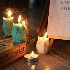 フクロウの形のキャンドル DIY 食品グレードのシリコン型  金型  キャンドル作り用  ホワイト  5.8x4.8x5.3cm&nbsp;PW-WG70504-01