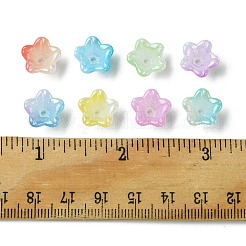 120色UVメッキ虹色アクリルビーズキャップ8個  5  - 花びらの花  ミックスカラー  12.5x12.5x6.5mm  穴：1.5mm  15個/カラー&nbsp;OACR-FS0001-64