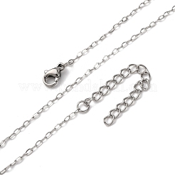 1.5mm 304 ステンレス ケーブル チェーン ネックレス  変色しない  ステンレス鋼色  16.54インチ（42cm）&nbsp;NJEW-T016-29P