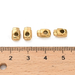 304ステンレススチールビーズ  クラスプ  イオンプレーティング（ip）  18KGP本金メッキ  8x5x4mm  穴：2.4mm&nbsp;STAS-D204-09G