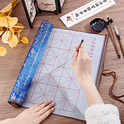 ブロケード中国書道筆水書きマジッククロス1本  プラスチックインクトレイ1個付き  筆ペン3本と筆書道用トレーシングペーパー1枚  ミックスカラー  855x390x0.5~11mm&nbsp;AJEW-ME0003-30