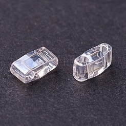 MIYUKIハーフティラビーズ  日本製シードビーズ  2穴  （htl160)クリスタルの光沢  5x2.3x1.9mm  穴：0.8mm  約2500個/袋  100 G /袋&nbsp;SEED-L009-M-M01