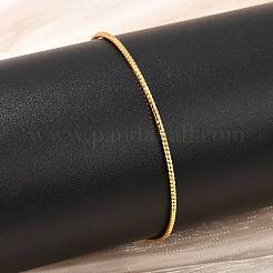 女性用真鍮バングル  24KGP本金メッキ  0.15cm  内径：2-1/8x2-1/4インチ（5.3x5.8cm）&nbsp;BJEW-G751-01G