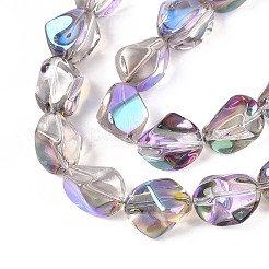 Electroplate Transparent Glass Beads Strands&nbsp;EGLA-N017-02F