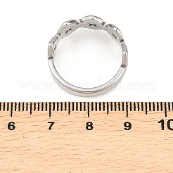 304ステンレススチール製マイクロパヴェキュービックジルコニアリング（女性用）  ひし形  ステンレス鋼色  8mm  usサイズ7 3/4(17.9mm)&nbsp;RJEW-K315-03P